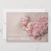 エレガントScript 3フォトコラージュ紹介誕生 案内状 (正面)