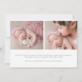 エレガントScript 3フォトコラージュ紹介誕生 案内状 (裏面)