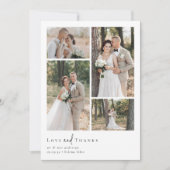 エレガントScript 5 Photo Collage結婚's サンキューカード (正面)