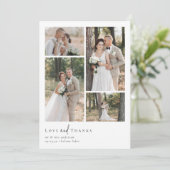 エレガントScript 5 Photo Collage結婚's サンキューカード (スタンド正面)