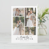 エレガントScript 5 Photo Collage結婚's サンキューカード (スタンド正面)