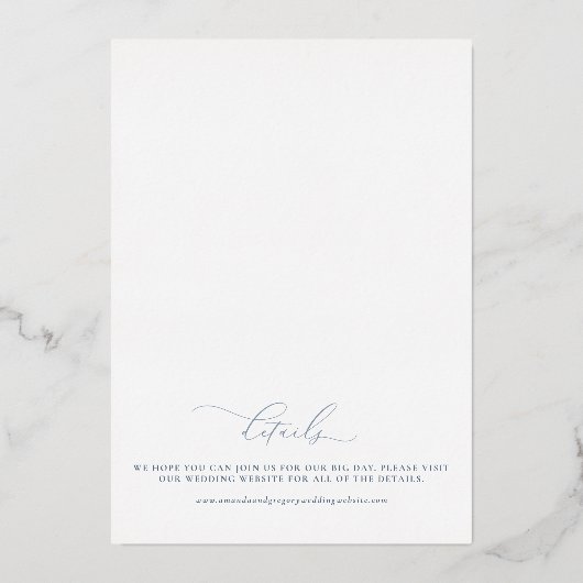 エレガントScript And Serif Foil日モダン付を保存 箔招待状 (裏面)