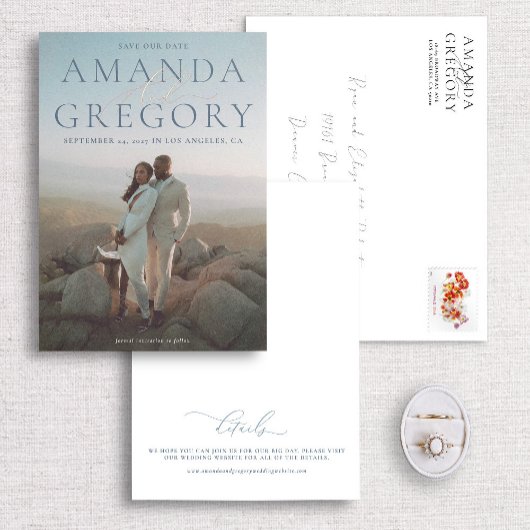 エレガントScript And Serif Foil日モダン付を保存 箔招待状