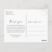 エレガントScript Budget Photo's 結婚 Thank You ポストカード (裏面)