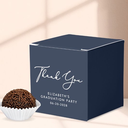 エレガントScript BueGraduationパーティーありがとう フェイバーボックス