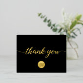 エレガントScript Business Logoのカスタム 箔招待状ポストカード (立ち正面)