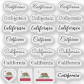エレガントscript California & Flag USA /nameセット シール (正面)