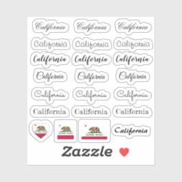エレガントscript California & Flag USA /nameセット シール