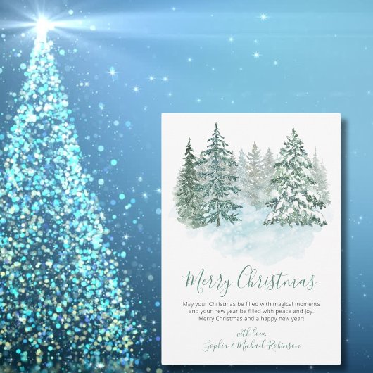 エレガントScript Christmas Tree非写真 シーズンカード