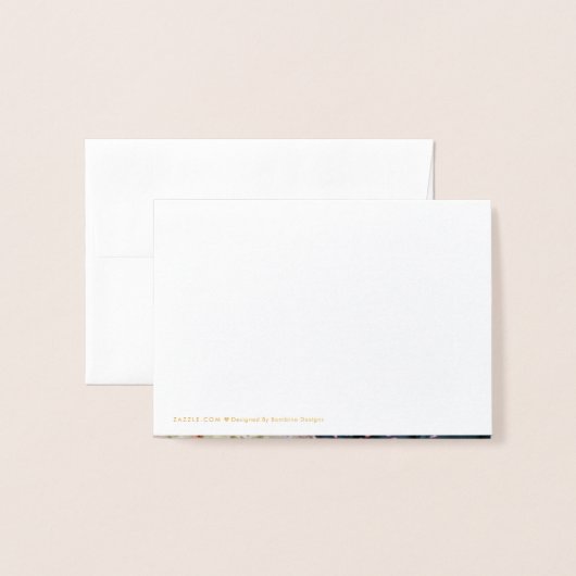 エレガントScript Foilの結婚写真ありがとう 箔カード (裏面封筒付き)