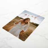 エレガントScript Foil卒業写真の発表 箔招待状 (回転した状態)