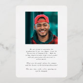 エレガントScript Foil卒業写真の発表 箔招待状 (裏面)