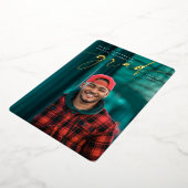 エレガントScript Foil卒業写真の発表 箔招待状 (回転した状態)