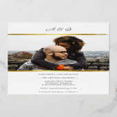 エレガントScript Golden Pearls日付金ゴールドの保存 箔招待状 (裏面)