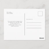 エレガントScript Gray Monochrome結婚's Thank ポストカード (裏面)