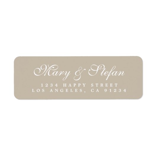 エレガントScript Grayishまたは結婚の差出人住所 ラベル (正面)
