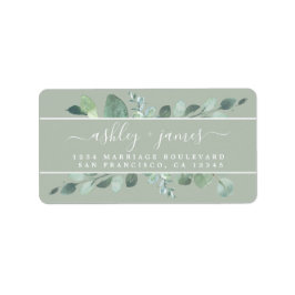 エレガントScript Greeneryの結婚差出人住所 ラベル