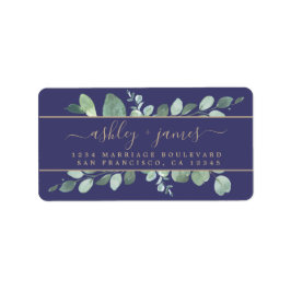 エレガントScript Greeneryの結婚差出人住所 ラベル