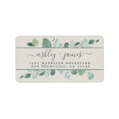 エレガントScript Greeneryの結婚差出人住所 ラベル (正面)