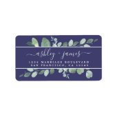 エレガントScript Greeneryの結婚差出人住所 ラベル (正面)