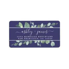 エレガントScript Greeneryの結婚差出人住所 ラベル