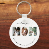 エレガントScript I love you MOM Photo Collage キーホルダー (正面)