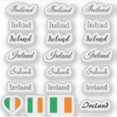 エレガントscript Ireland & Irish Flag /nameセット シール (正面)