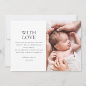 エレガントScript Meetモダン 2枚のフォト誕生 案内状 (裏面)