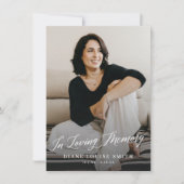 エレガントScript Memorialモダン Photo Card +招待状 招待状 (正面)