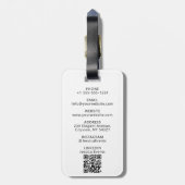 エレガントScript Monogramのパーソナライズされた写真連絡 ラゲッジタグ (裏面縦)