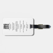 エレガントScript Monogramのパーソナライズされた写真連絡 ラゲッジタグ (裏面横)