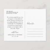 エレガントScript Monogramの結婚写真 ポストカード (裏面)