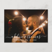 エレガントScript Monogramの結婚写真 ポストカード (正面)