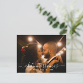 エレガントScript Monogramの結婚写真 ポストカード (スタンド正面)