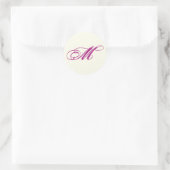 エレガントScript Monogramの結婚封筒用シール ラウンドシール (バッグ)