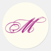 エレガントScript Monogramの結婚封筒用シール ラウンドシール (正面)