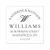 エレガントScript Monogramの結婚差出人住所 セルフインキングスタンプ (デザイン)