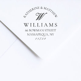 エレガントScript Monogramの結婚差出人住所 セルフインキングスタンプ