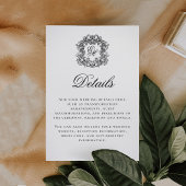 エレガントScript Monogram Crestの結婚詳細 エンクロージャーカード