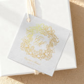 エレガントScript Monogram Crest結婚's フェイバータグ