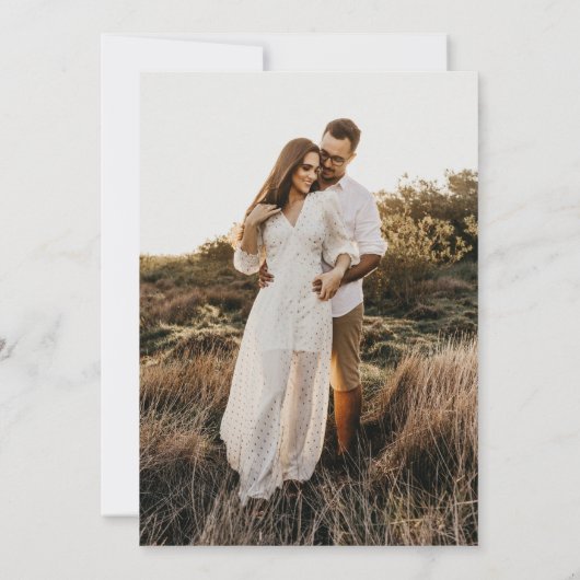 エレガントScript Monogram Photo Botanical 結婚's 招待状 (裏面)