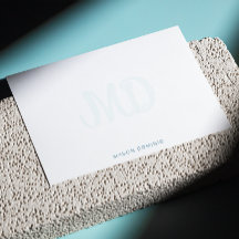 エレガントScript Monogram Watermarkノートカード