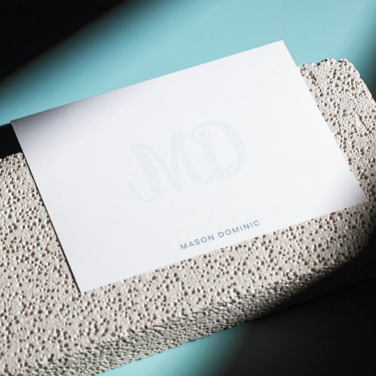 エレガントScript Monogram Watermarkノートカード ノートカード