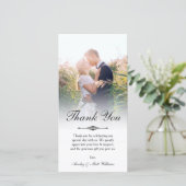 エレガントScript Overlayの結婚写真ありがとう サンキューカード (スタンド正面)