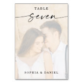 エレガントScript Photoの結婚テーブル番号7 テーブルナンバー (裏面)