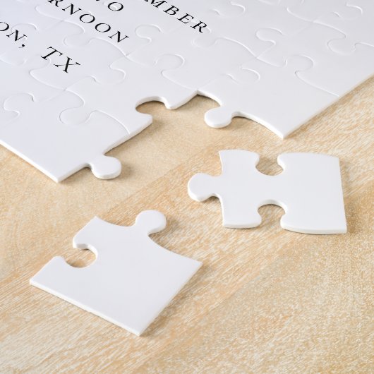 エレガントScript Photoオーバーレイ結婚式招待状 ジグソーパズル (側面)