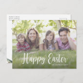 エレガントScript Photoハッピーイースター ポストカード (正面/裏面)