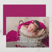 エレガントScript PhotoベビーBirth Announcement (正面/裏面)