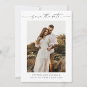 エレガントScript Photoミニマル結婚の セーブザデート (正面)