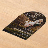 エレガントScript Photoモダン結婚の アクリル招待状 (レイダウン)